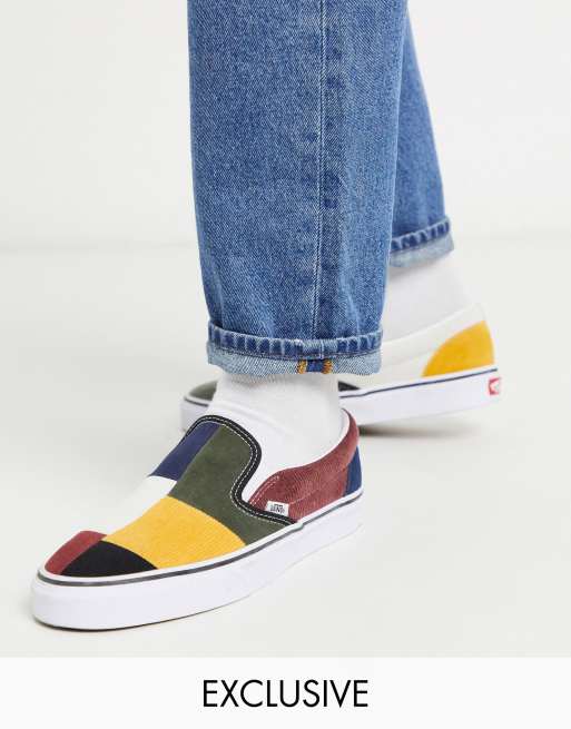 Vans - Flerfarvede slip on-sneakers i patchwork - Kun hos ASOS