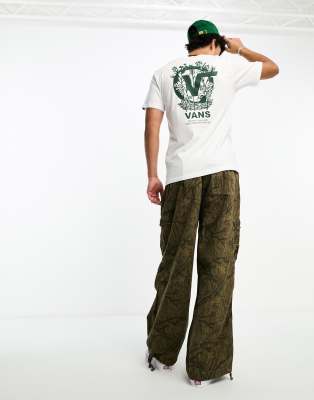 Vans floating around t-shirt with back print in white
