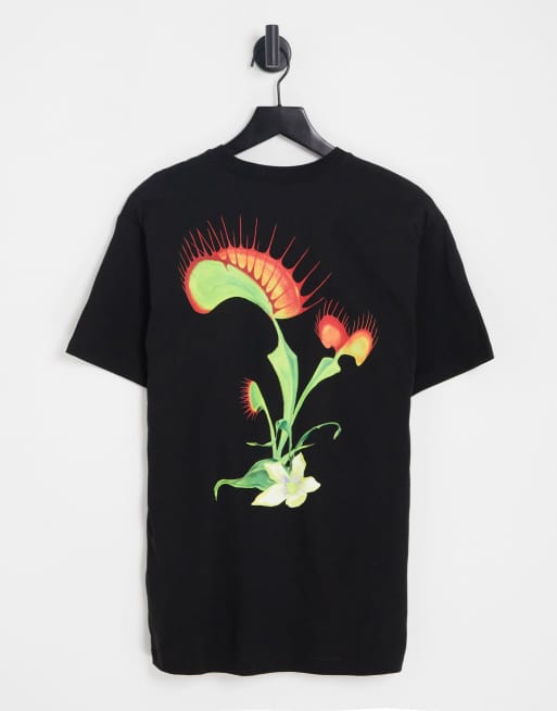 Vans floral back print T-shirt in black