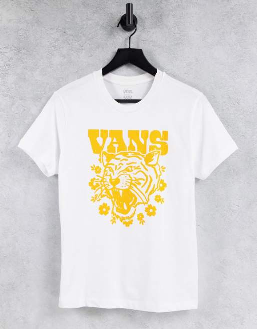 Vans – Floral Tiger – T-Shirt in Weiß