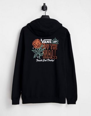 Vans Flower Shoppe back print hoodie in black
