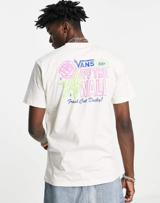 Vans Flower Shoppe II back print t shirt in cream