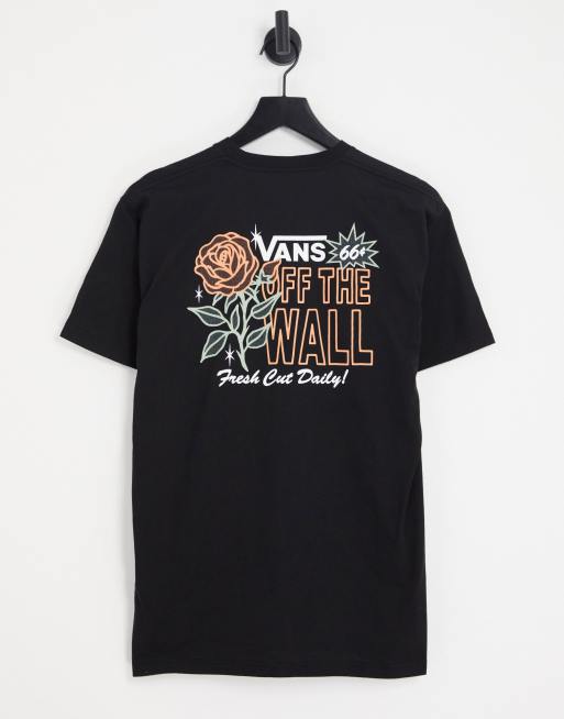 Vans - Flower Shoppe II - T-shirt nera con stampa sulla schiena 