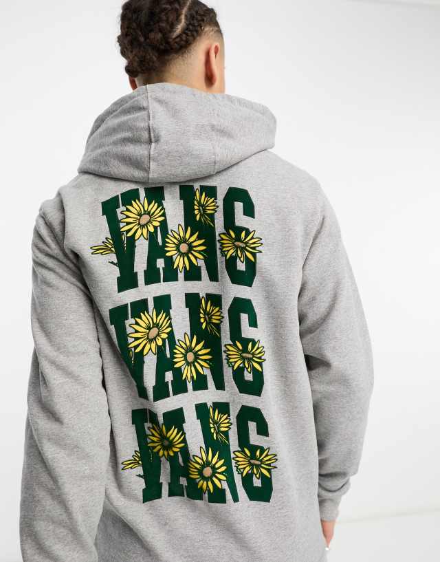 Vans flowers back print hoodie in gray