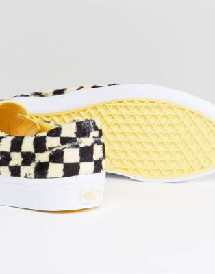 black and yellow vans checkerboard