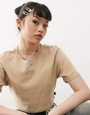 Vans Flying V Baby Tee In Light Brown