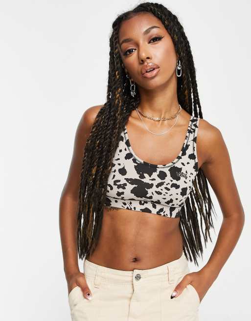 Vans Flying V bralet in black and beige 