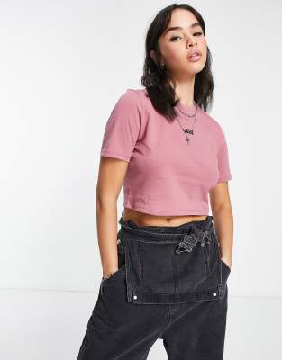 Vans Flying V Crop T-shirt In Dark Pink