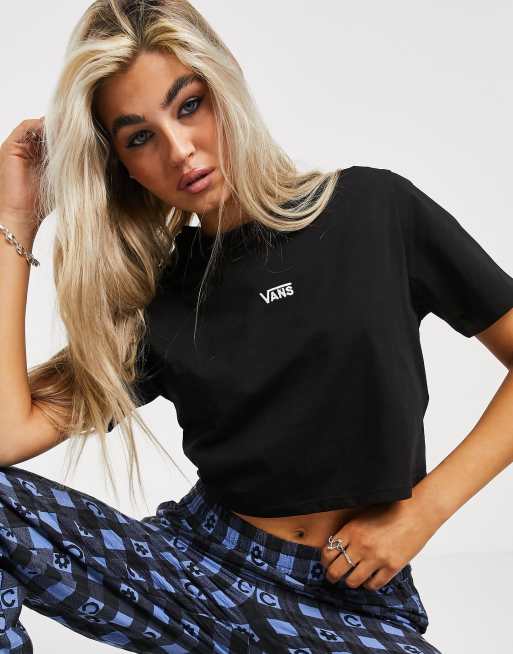 Black vans crop store top