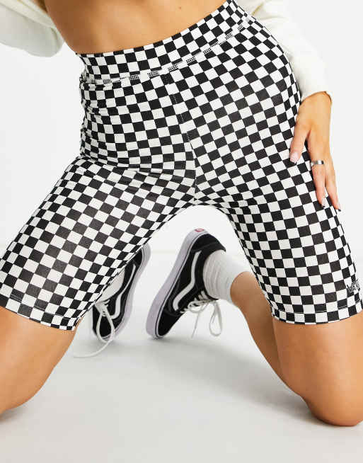 Vans Flying V legging shorts in black and white checkerboard