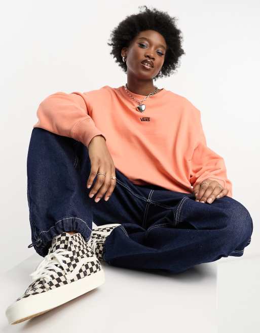 Vans flying v long sleeve sweatshirt in orange | ASOS