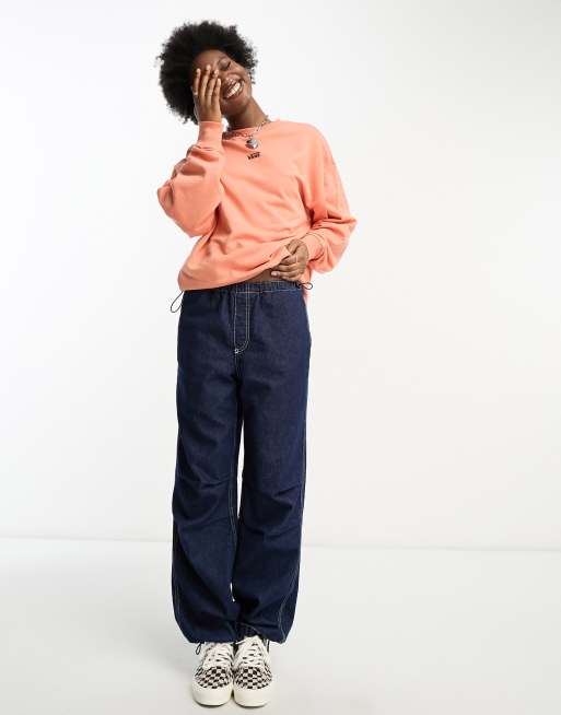 Vans flying v long sleeve sweatshirt in orange ASOS