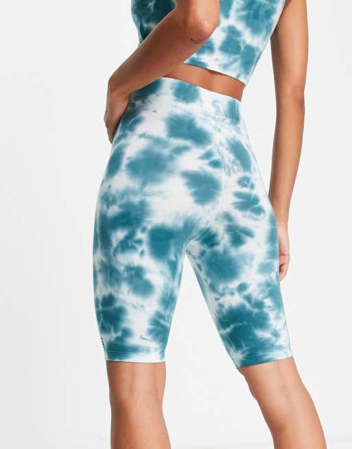 Vans – Flying V – Niebiesko-białe krótkie legginsy z efektem tie-dye , 4 z 4