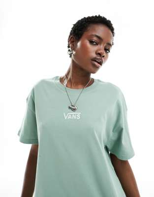 Vans - Flying V - Oversize-T-Shirt in Hellgrün mit Logo