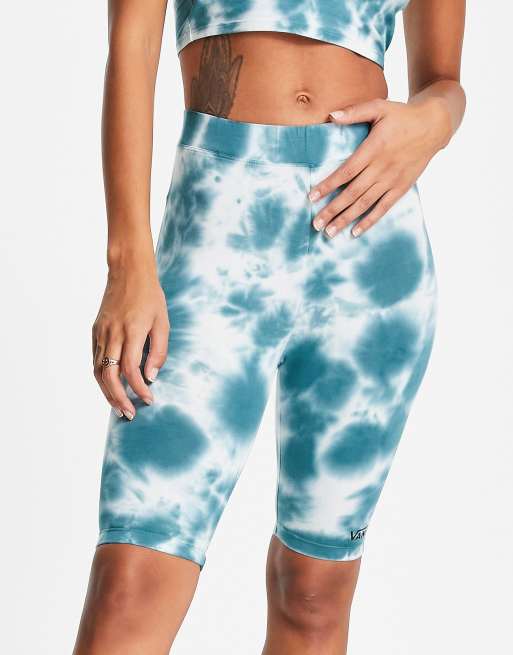 Vans - Flying V - Pantaloncini leggings tie-dye blu e bianchi , 3 di 4