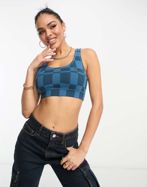 Vans Flying V Black & White Checkered Sports Bra