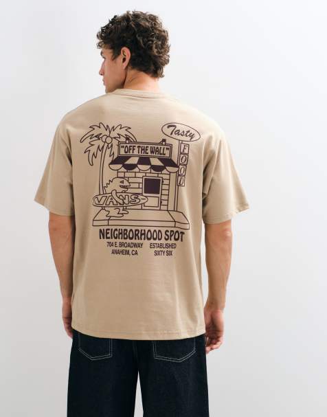 Vans Food Spot backprint t-shirt in beige - view 1