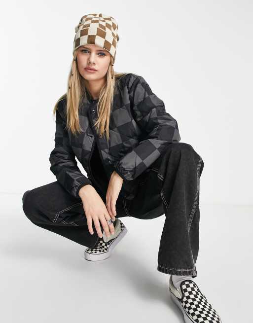 Vans – Forces – Svart- och grå, kviltad foderjacka med rutigt mönster , 4 av 4