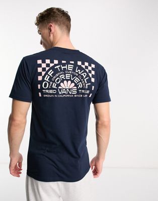 Vans forever back print t-shirt in navy