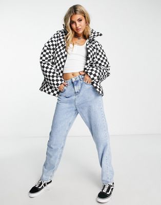 Vans Foundry checkerboard puffer in black and white  - ASOS Price Checker