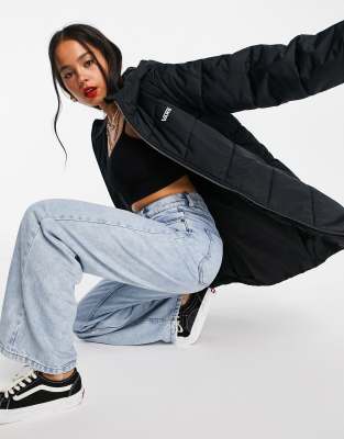 Vans Foundry long puffer jacket in black - ASOS Price Checker