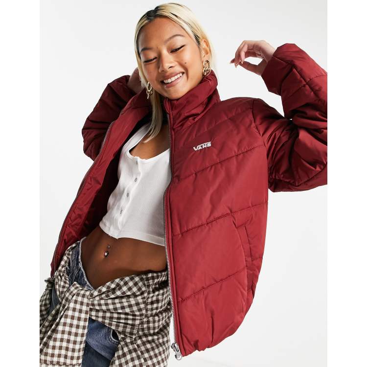 Vans Foundry V MTE puffer jacket in burgundy ASOS