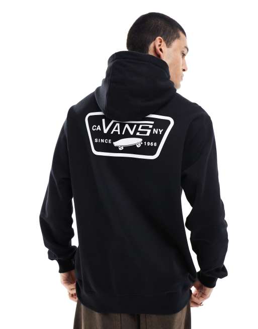 Vans full patch back print hoodie in black ASOS