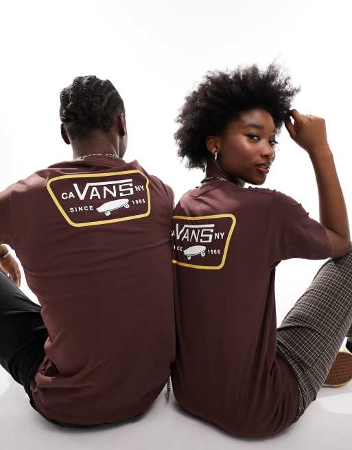 Vans Full Patch back print t-shirt in brown
