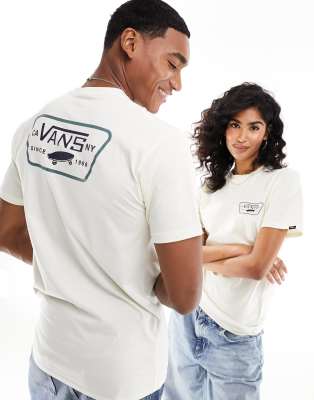 Vans Full Patch back print t-shirt in cream