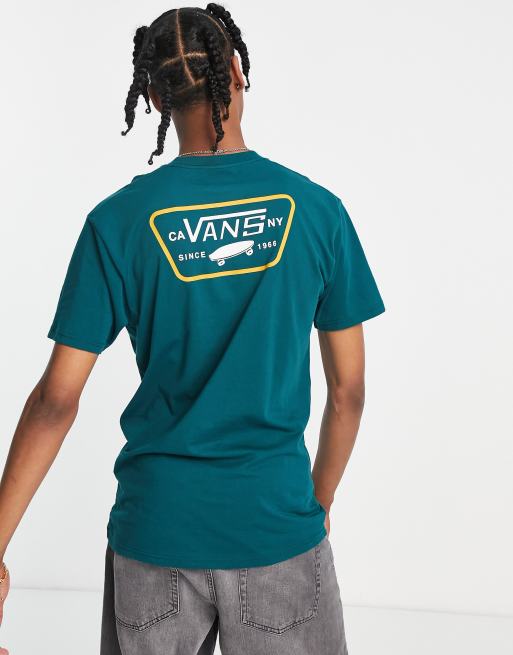 opdragelse pinion udsende Vans full patch back print T-shirt in teal | ASOS