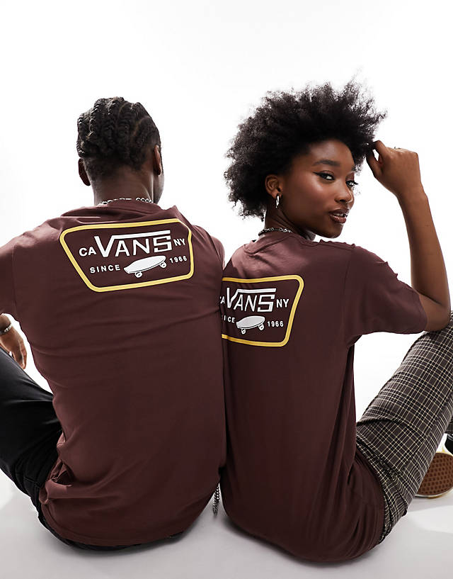 Vans - full patch backprint t-shirt in brown
