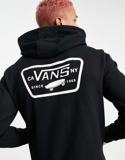 Vans Full Patched back print hoodie in black ASOS