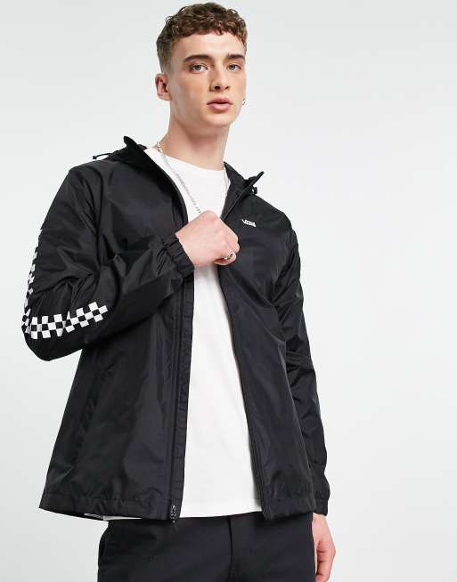 Vans distorted off the cheap wall black anorak jacket