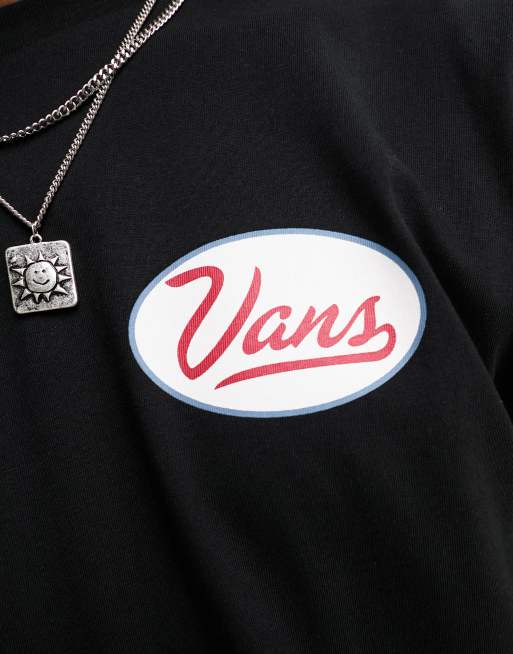 Vans – Gas Station – Svart t-shirt med logga och tryck baktill, 3 av 4