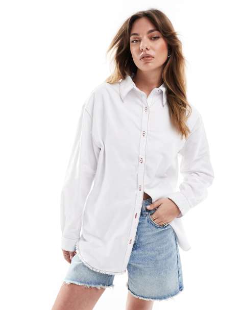 Vans Gillian graphic button down in white - view 1