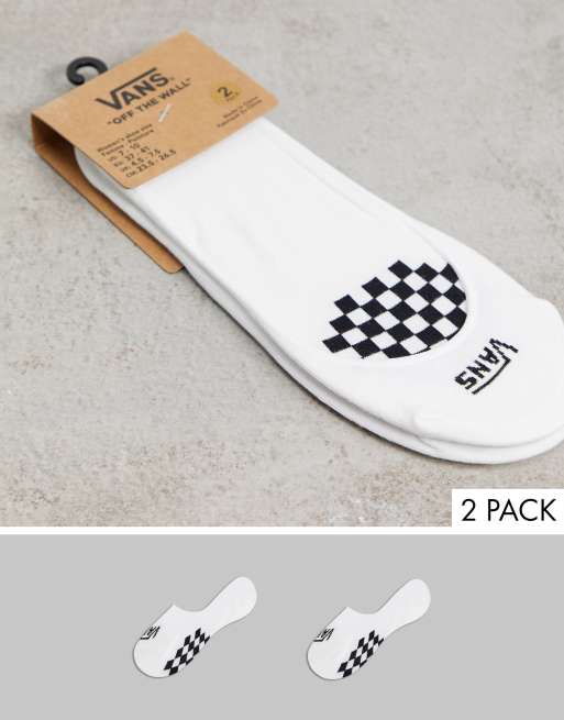 Vans girly no show 2 pack socks in white & black