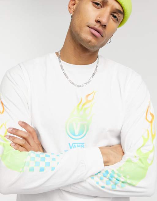 Vans Glow Flame long sleeve t-shirt in white | ASOS