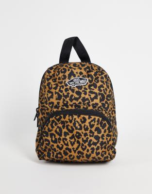 Vans black cheap leopard print backpack