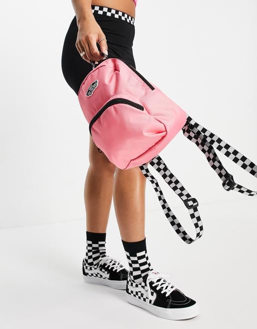 Vans checkered backpack clearance pink