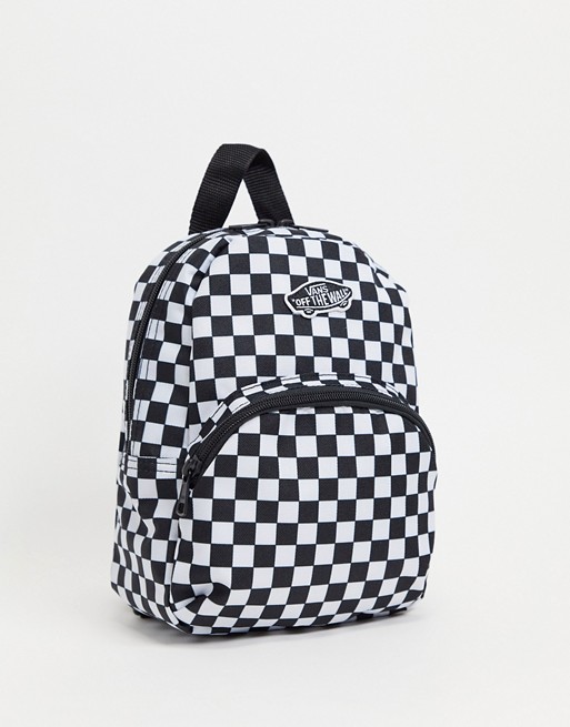 Vans Got This mini checkerboard backpack in black/white