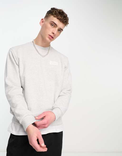 Vans – Grå sweatshirt med fyrkantig logga