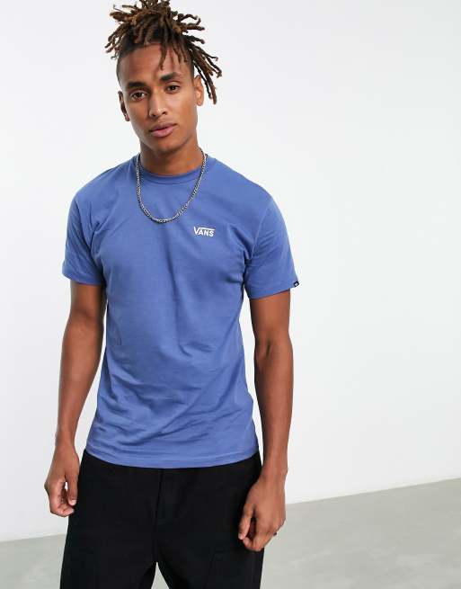 Vans – Granatowy T-shirt z logo po lewej stronie 