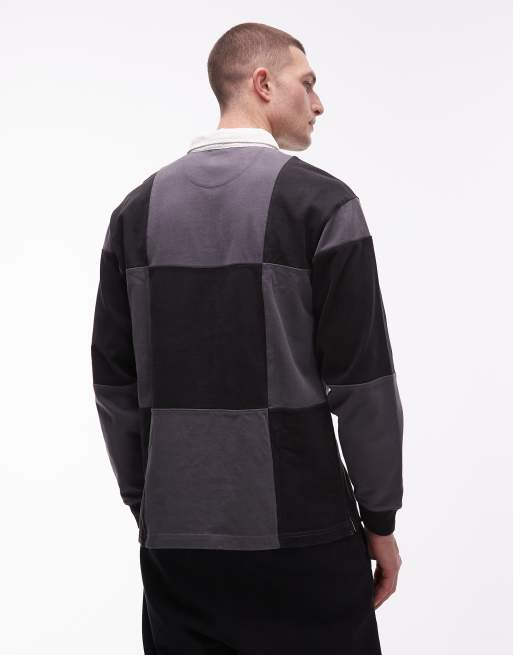 Vans Grant rugbyshirt met ruitjes in zwart, 3 van 5