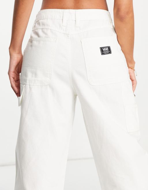 Vans pants womens white new arrivals