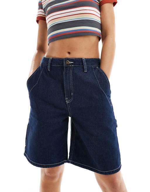 Vans Groundwork Pantaloncini di jeans taglio lungo blu indaco ASOS
