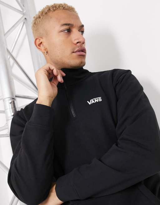 Vans half zip fleece in black Exclusive at ASOS