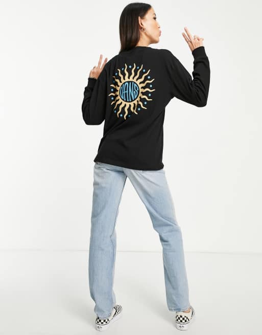 Vans Happy Daze long sleeve t shirt in black