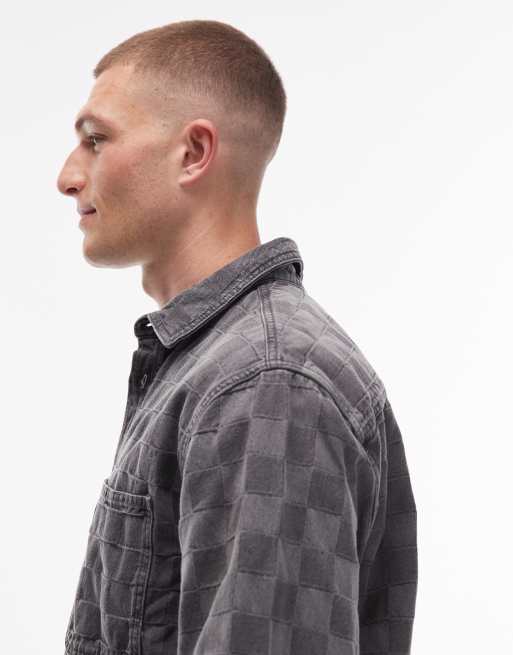 Vans hastings checkerboard denim shirt in black, 4 of 5