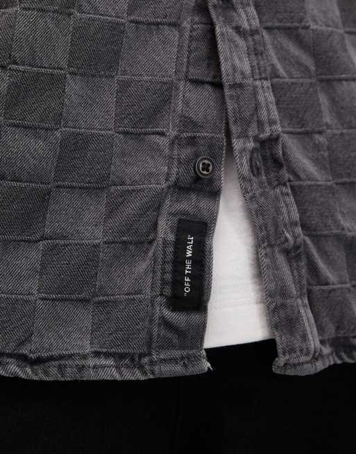 Vans hastings checkerboard denim shirt in black, 5 of 5