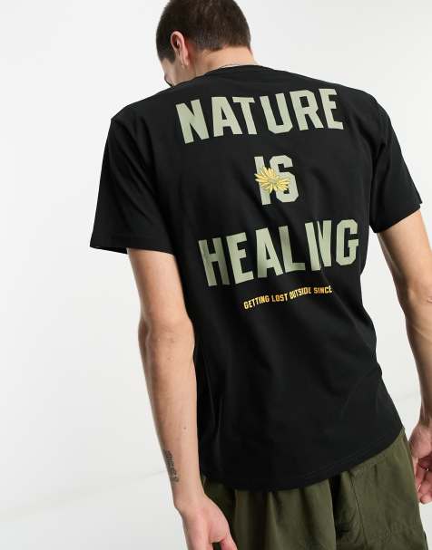 Vans healing back print t-shirt in black